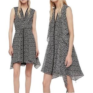 All Saints Jayda Floral Wrap Dress Black White Small